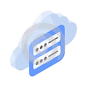 Cloud server, data storage, premium vector of online data storage