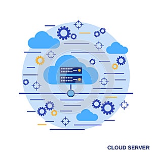 Cloud server flat design style vector concept