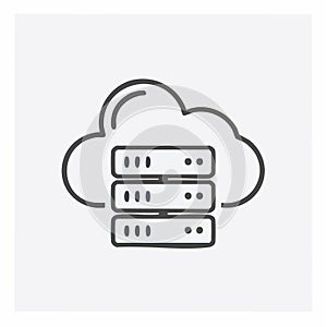 Cloud Server Hosting Icon for Web Services