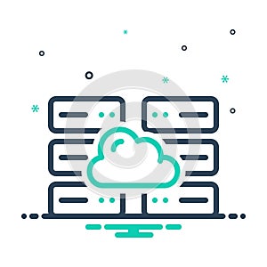 Mix icon for Cloud Server, cloud and computing