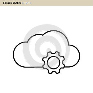 Cloud server icon, Cloud sync, Secure, Cloud services icons, Digital, Editable outline, Wireless technology, Cloud computing, Inte