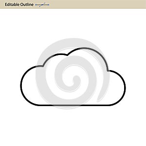Cloud server icon, Cloud sync, Secure, Cloud services icons, Digital, Editable outline, Wireless technology, Cloud computing, Inte