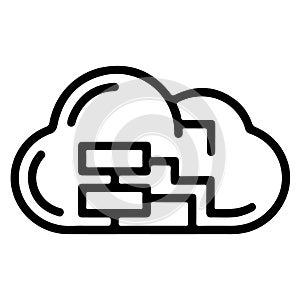 Cloud Server Icon with Database Stack - Cloud Computing Illustration