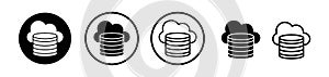 Cloud server icon vector set on white background
