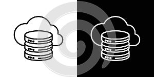 Cloud server icon vector set on white background