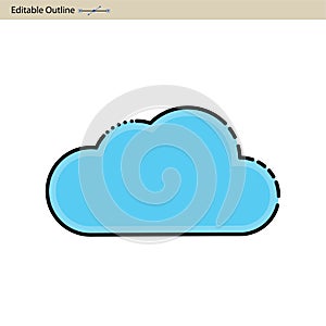 Cloud server icon, Cloud sync, Secure, Cloud services icons, Digital, Editable outline, Wireless technology, Cloud computing, Inte
