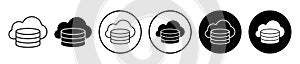 Cloud server icon vector set on white background