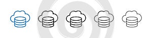 Cloud server icon vector set on white background