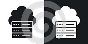 Cloud server icon vector set on white background