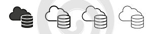 Cloud server icon vector set on white background