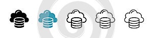 Cloud server icon vector set on white background