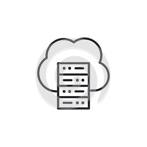 Cloud server icon vector set on white background