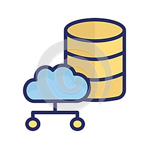 Cloud server Isolated Vector icon which can easily modify or edit