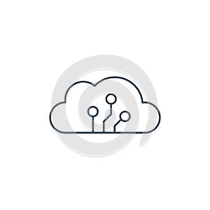 Cloud server linear icon. Modern outline Cloud server logo concept Internet Security and Networking collection. Stock Vector