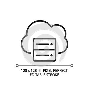 Cloud server pixel perfect linear icon