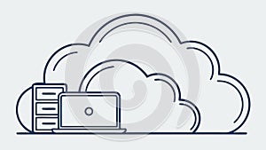 Cloud Server Rack Icon - Data Center Online Storage Solutions, vector design Generative AI