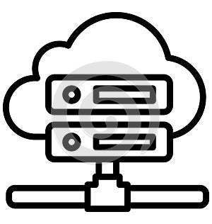 Cloud Server Rack Isolated Vector Icon that can easily modify or edit.