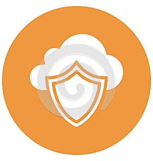 Cloud Server Security Isolated Vector Icon that can easily modify or edit.Glyph_760x800