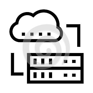 Cloud Server vector glyphs icon