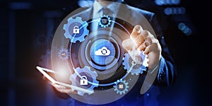 Cloud service computing data storage internet technology concept