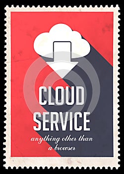 Cloud Service Concept on Red in Flat Design.