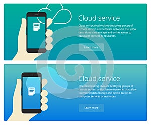 Cloud service concept web banner