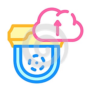 cloud service for video camera color icon vector illustration