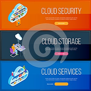 Cloud services banners set