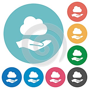 Cloud services flat round icons