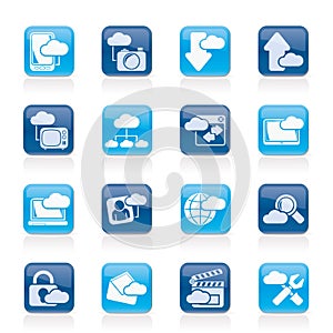 Cloud services and objects icons