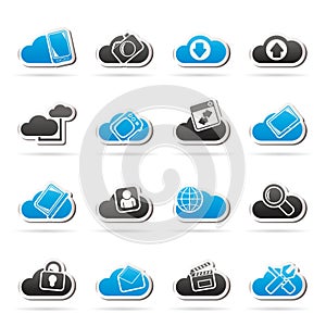 Cloud services and objects icons