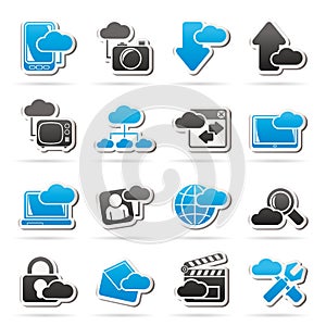 Cloud services and objects icons