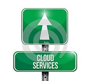 Cloud services road sign illustration design