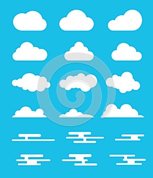 Cloud set collection with modern or flat style design with various option