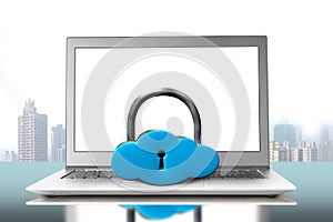 Cloud shape lock on laptop