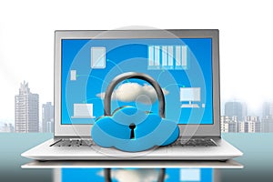 Cloud shape lock on notebook with devices