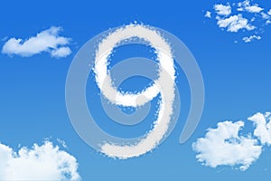 Cloud shape of number nine