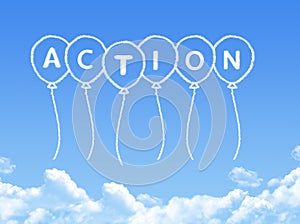 Cloud shaped as action Message