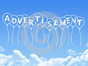 Cloud shaped as advertisement Message