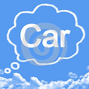 Cloud shaped as Dream car