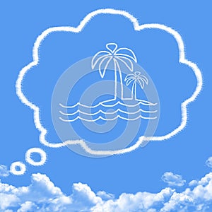 Cloud shaped as dreams about vacation