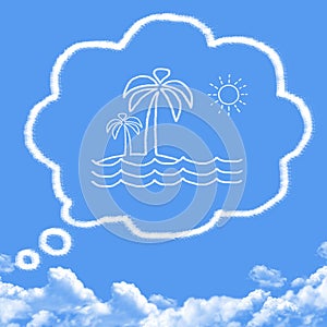 Cloud shaped as dreams about vacation