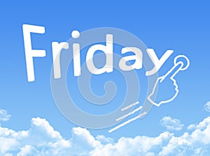 Cloud shaped as friday Message