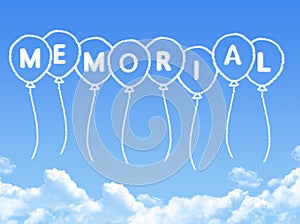 Cloud shaped as memorial Message