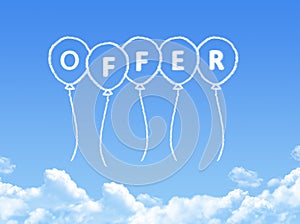 Cloud shaped as offer Message