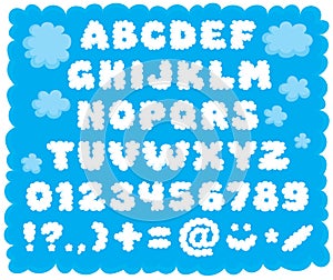 Cloud-shaped font