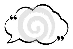 Cloud Shaped Speech Bubble with Quotation Marks