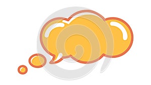 Cloud-Shaped Thought Bubble with Orange Gradient, vector design Generative AI