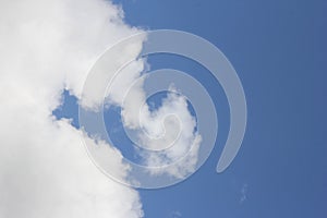 Cloud Shapes on Blue Sky, Abstract Clouds shapes with Blue Sky Background