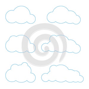 Cloud shapes collection. Cloud icons for cloud computing web and app. Simplus series